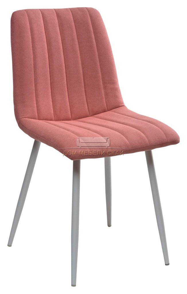 Стул DUBLIN, велюровый розового цвета/белый каркас