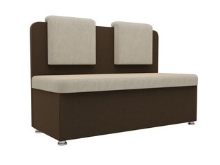 Кухонный диван Маккон 2-х местный, бежевый/коричневый/микровельвет