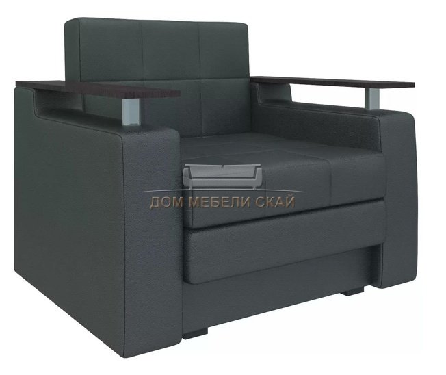 Кресло-кровать Мираж, черное/экокожа