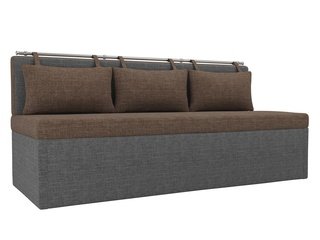 Кухонный диван со спальным местом Метро, коричневый/серый/рогожка