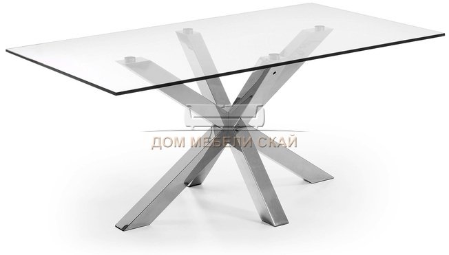 Стол обеденный Arya 160x90, C434C07 хром/стекло