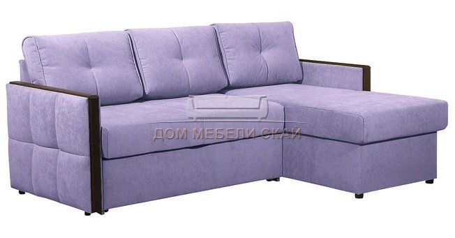 Угловой диван-кровать Сандра, лавандовый велюр