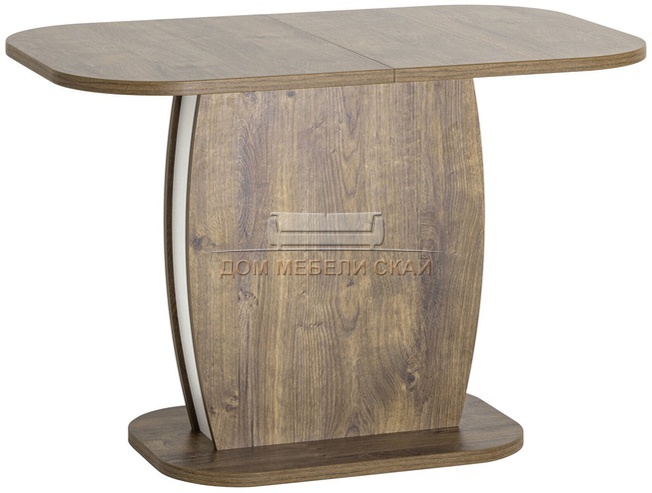 Стол обеденный раскладной BARREL, дуб темный/белый