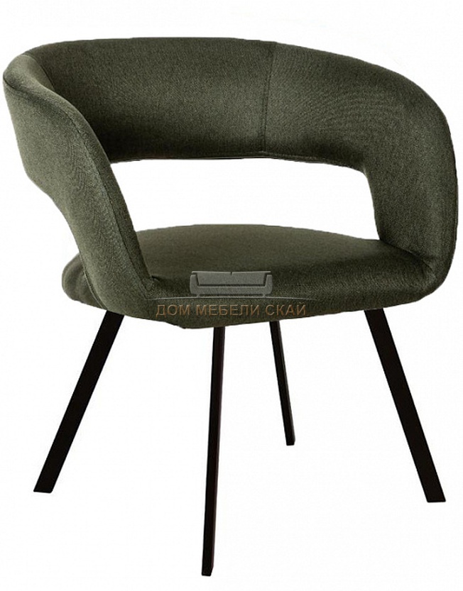 Стул-кресло Walter, рогожка темно-зеленого цвета/арки черный