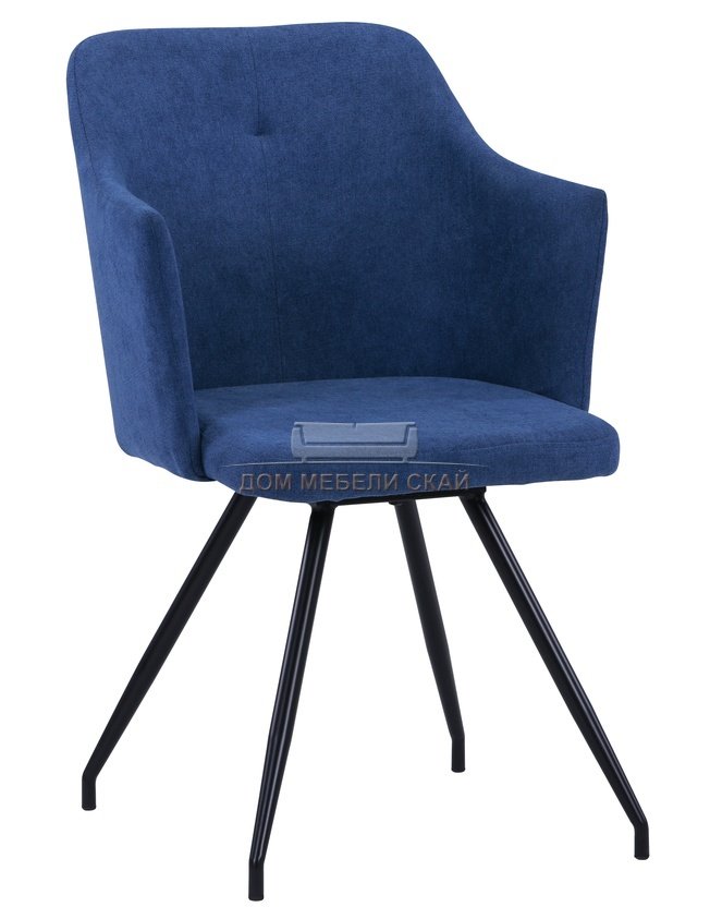 Стул Слинг вращающийся, шенилл синего цвета