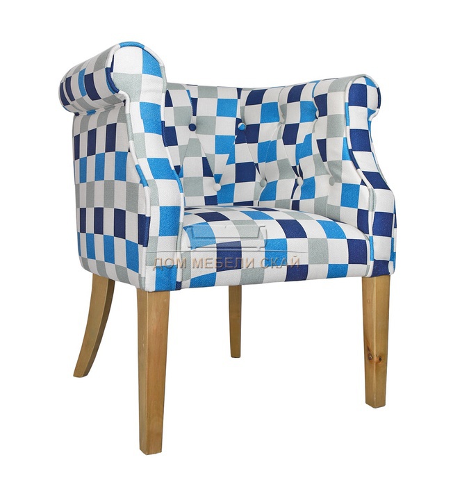 Кресло Laela, сине-голубой лён cubes v2