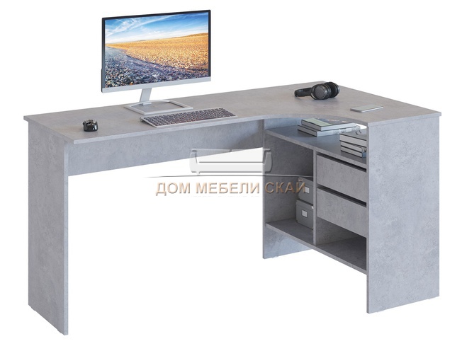 Письменный стол СПМ-25 правый, бетон