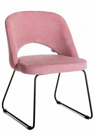 Стул-кресло Lars, микровельвет розового цвета/линк черный
