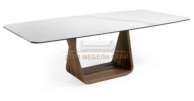 Стол обеденный MI1358-MARMOL, мрамор/коричневый каркас