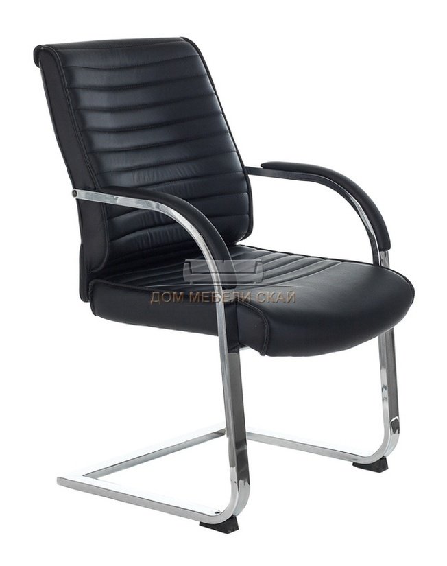 Кресло офисное T-8010N-LOW-V, черная экокожа