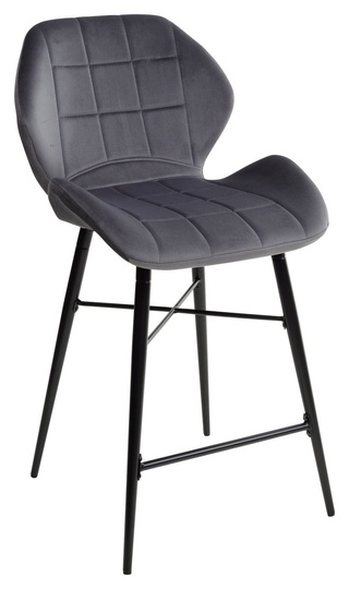 Полубарный стул MARCEL, велюровый серого цвета