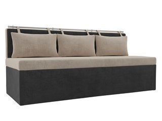 Кухонный диван со спальным местом Метро, бежевый/серый/велюр