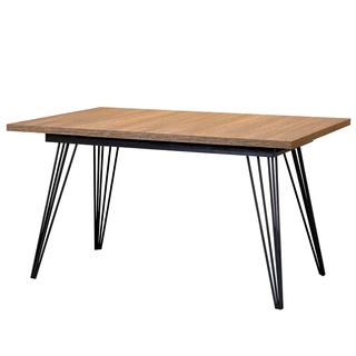 Стол раздвижной обеденный Fusion, дуб навара/чёрный