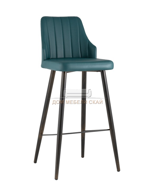 Стул барный Коналл, экокожа тёмно-синего цвета