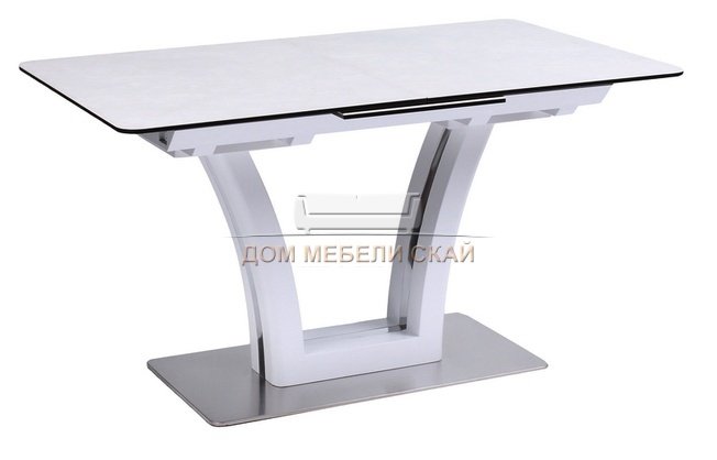 Стол обеденный FUSION 160, белый сатин/серый