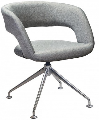 Стул-кресло Walter Spider Сканди, рогожка серого цвета Грей/хром CR