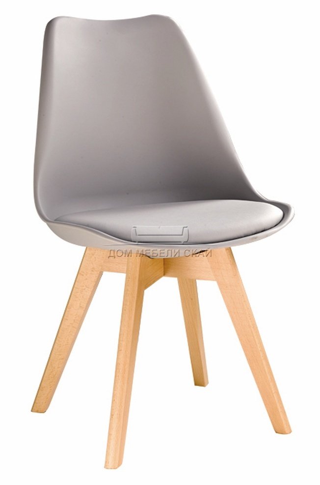 Стул пластиковый FIRST, экокожа серого цвета