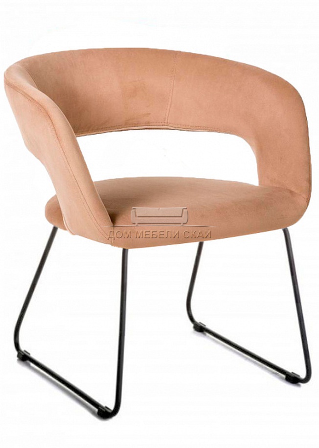 Стул-кресло Walter, велюровый бежевого цвета/линк черный