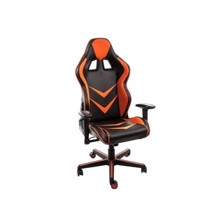 Игровое кресло Racer, черно-оранжевая экокожа