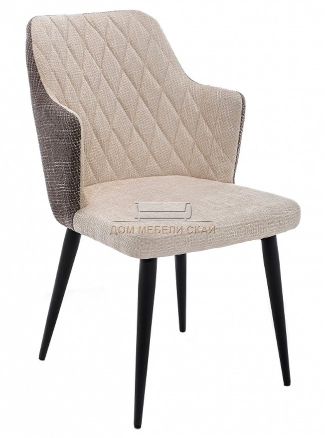 Стул Velen, dark brown/beige fabric рогожка бежевого цвета