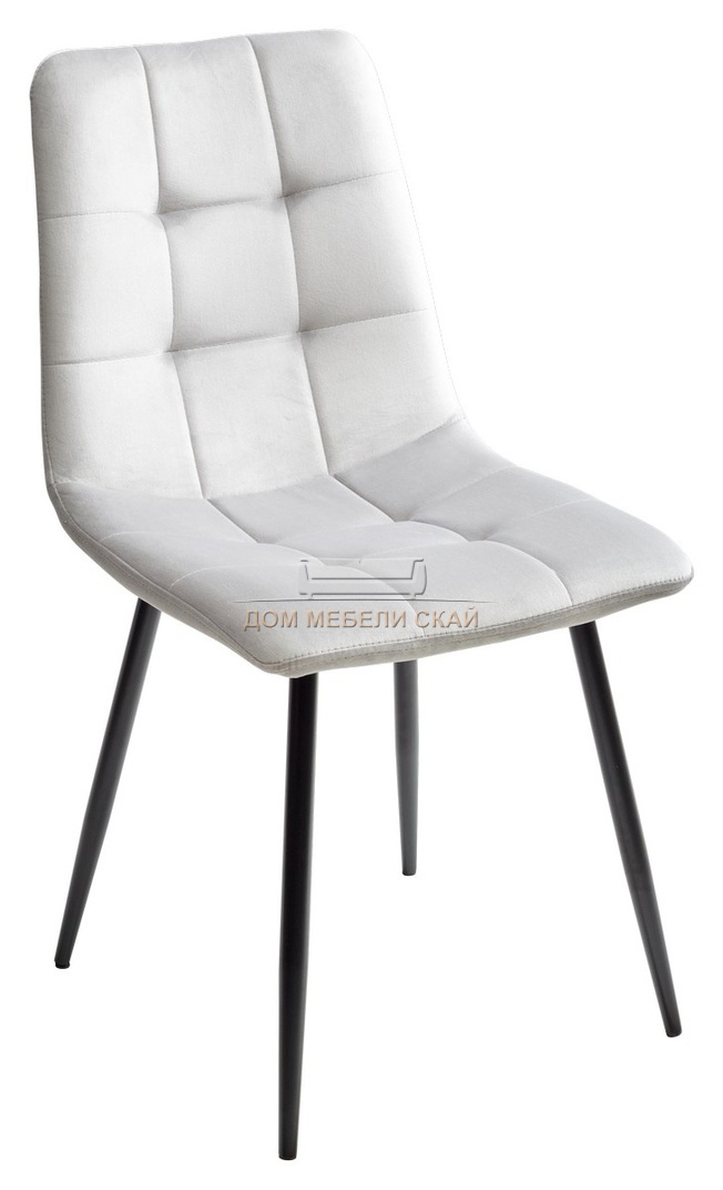 Стул BARI, велюровый светло-серого цвета UF910-02 LIGHT GREY/черный каркас