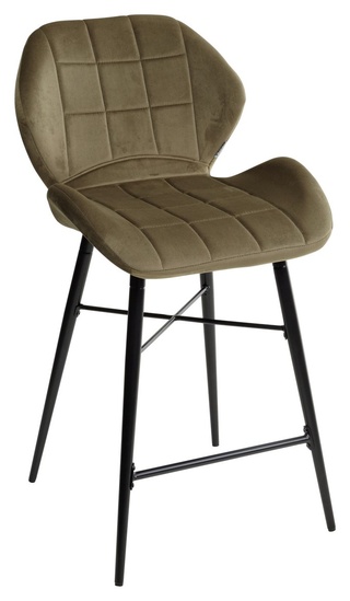 Полубарный стул MARCEL, велюровый зеленого цвета