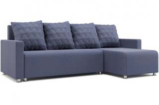 Угловой диван Челси 2, синяя рогожка
