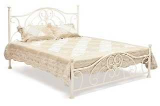Кровать двуспальная металлическая ELIZABETH 160x200, античный белый