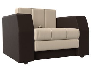 Кресло-кровать Атлантида, бежевое/коричневое/экокожа