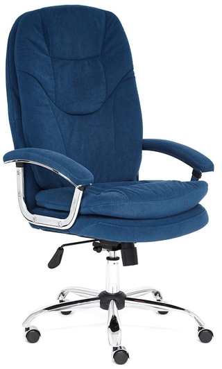 Кресло офисное Софт люкс Softy lux, флок синего цвета 32