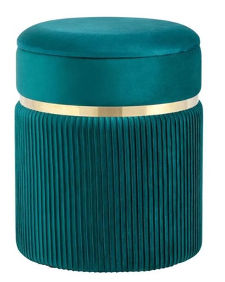 Пуф Миранда с ящиком, велюр бирюзовый