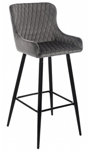 Барный стул Mint, велюровый серого цвета