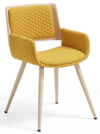 Стул-кресло Andre, рогожка желтого цвета