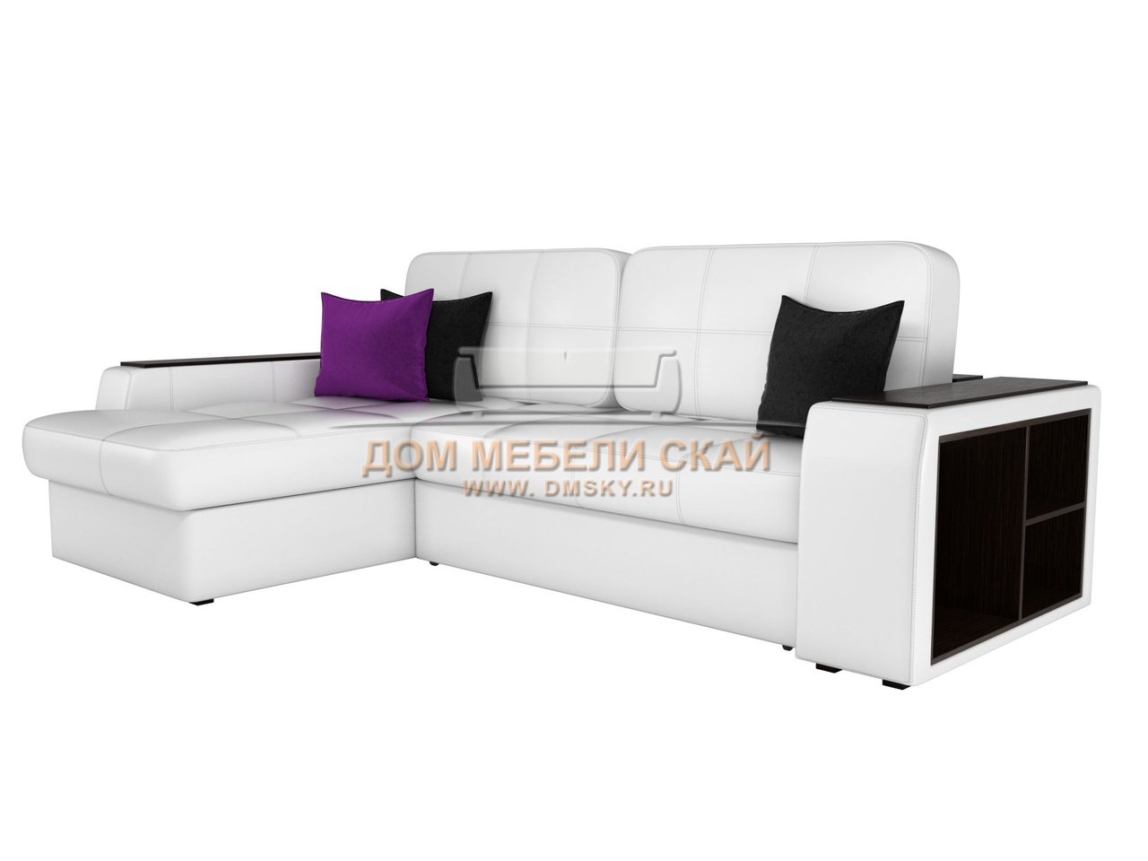 Угловой диван-кровать левый Брюссель, белый/экокожа - купить в Москвенедорого по цене 73 990 руб. (арт. B10025958)