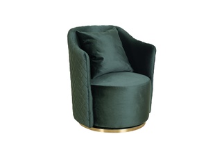 Кресло Verona вращающееся, велюр зеленый Bel37/золото