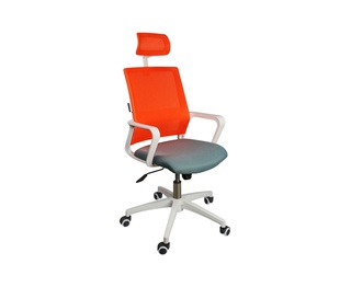 Офисное кресло Бит белый, оранжевый/темно-серый
