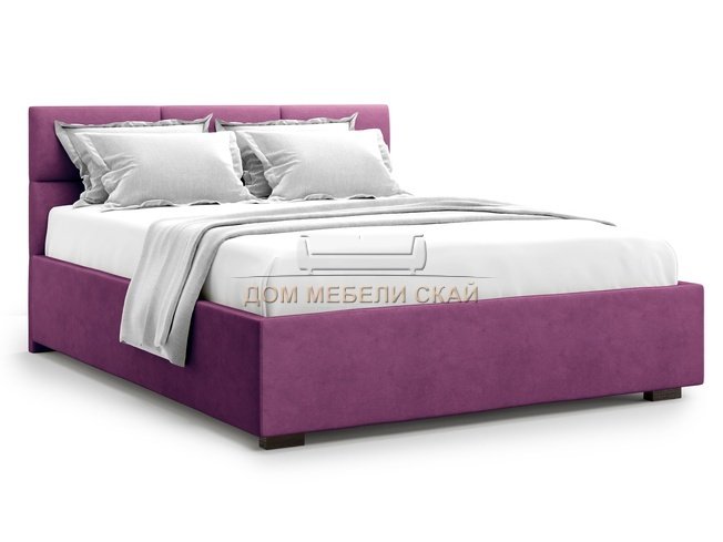 Кровать двуспальная 160x200 Bolsena с подъемным механизмом, фиолетовый велюр velutto 15