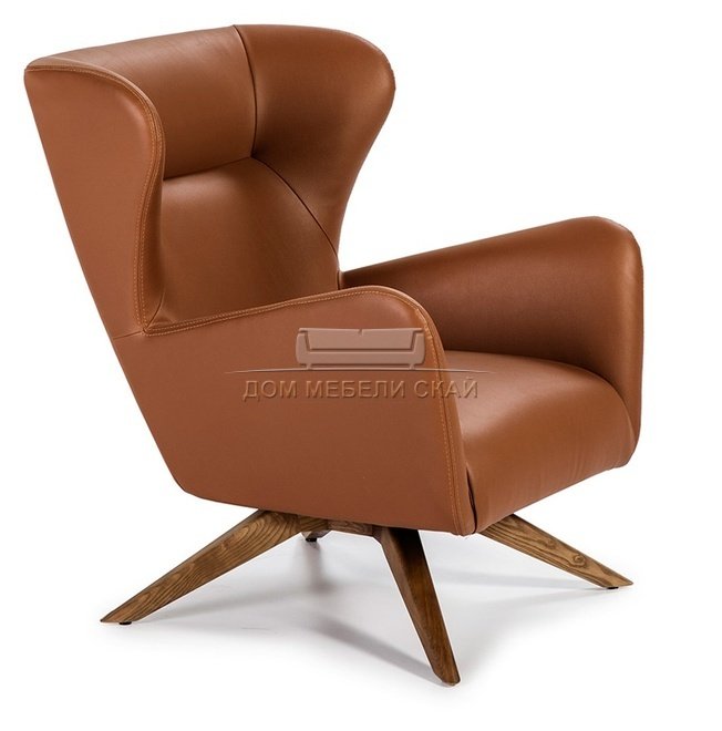 Кресло поворотное SF-801E, коричневая экокожа