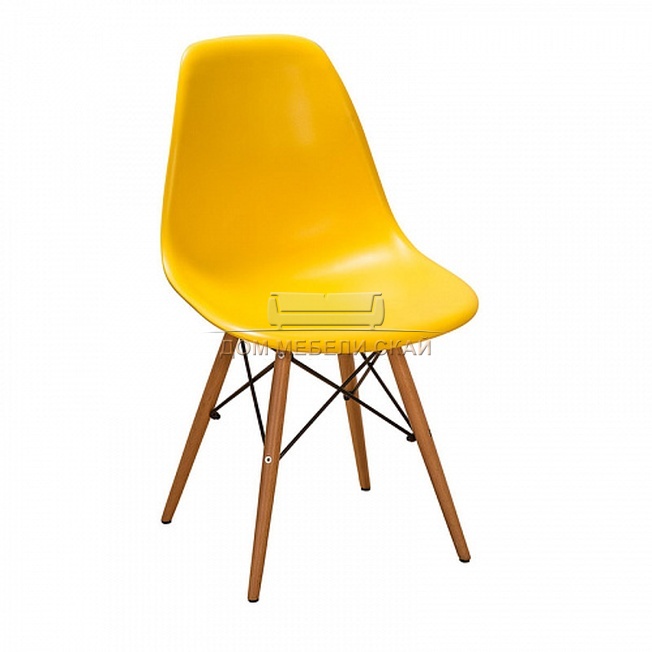 Стул Eames, пластиковый желтого цвета