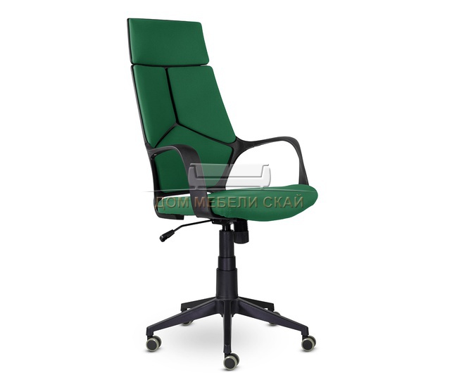 Кресло офисное, IQ black plastic green черный пластик/зеленая ткань