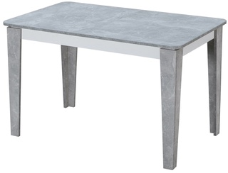 Стол обеденный раскладной EDWIN, бетон-белый/бетон