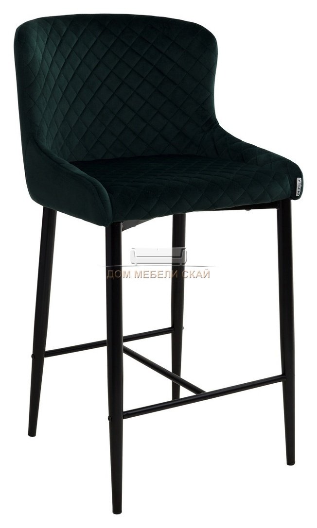 Полубарный стул ARTEMIS, green велюровый зеленого цвета