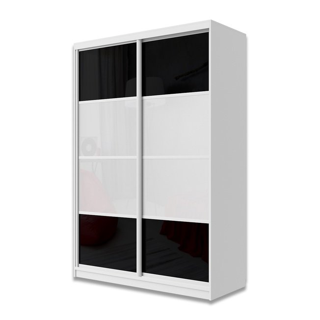 

Шкаф-купе Юпитер 2-дверный без зеркала 1400 (глубина 600, высота 2400), белый/белый глянец/черный глянец