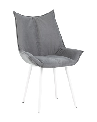 Стул Осло, велюровый серого цвета/белый
