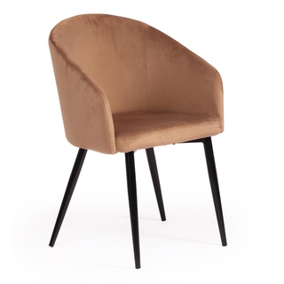 Кресло LA FONTAIN, вельвет коричневого цвета/черный