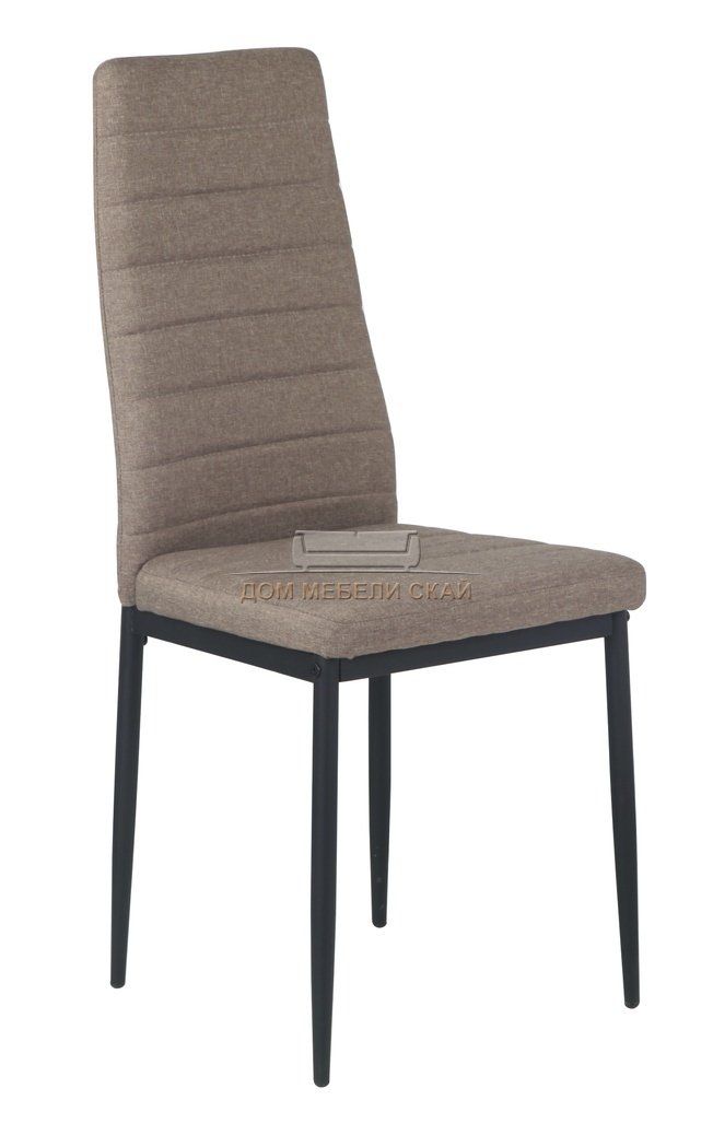 Стул металлический A-400, рогожка серо-коричневый цвета/черный каркас