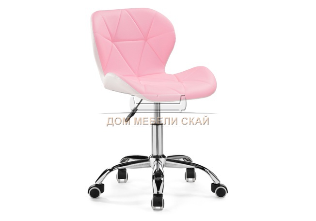 Компьютерное кресло Trizor, экокожа белая whitе/розовая pink