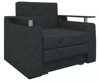 Кресло-кровать Мираж, черное/микровельвет