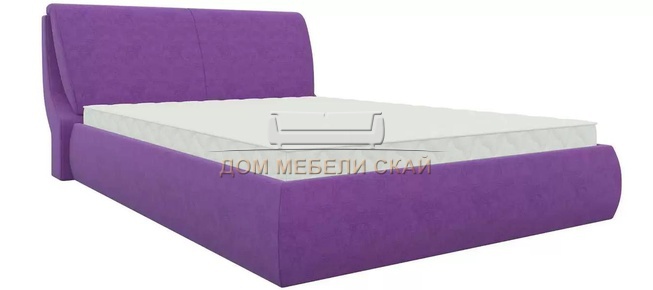 Кровать двуспальная 160x200 Принцесса с ПМ, фиолетовый микровельвет