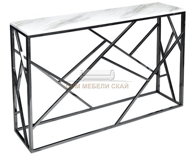 Консоль искусственный белый мрамор/темный хром GY-CST2051214BLSM